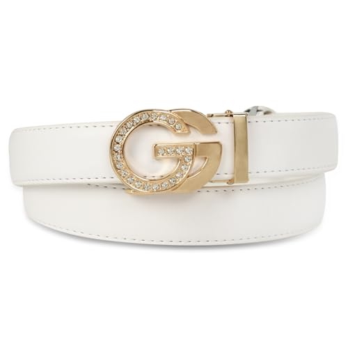 Image of Aurolran Women's Leather Belt with Buckle - Ideal for Dresses, Jeans, and Coats