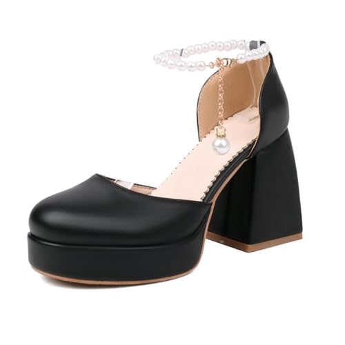 Chaussures Mary Jane femme à talon bloc et plateforme épaisse pour un confort stable en soirée