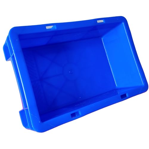 Image of SINGHAL Storage Plastic Crates 300x200x100 MM Pack of 3, Vibrant Blue