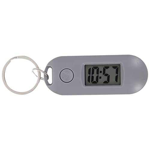 VILLCASE Digitale Taschenuhr Schlüsselbunduhr Taschenuhren Digitaluhr für Schlüsselbund Uhr für Rucksäcke Taschen Kunststoff Tragbare Taschenuhr für Studenten Grau Cover