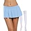 Light Blue Skirt With Stocking
