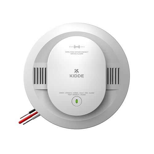 Kidde Smoke Detector, Hardwired with AA Battery Backup, Wire-Free Interconnect, Voice Alerts, LED Status Light, 85 dB Alarm, 5inches, 20SAR-VRF