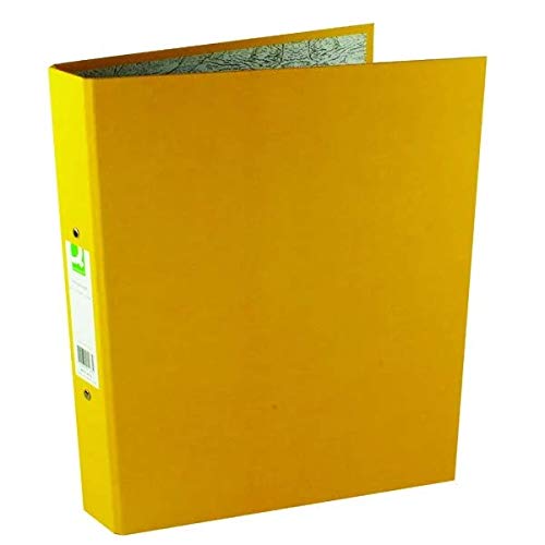 Q-Connect 2 Ring 25mm Paper Over Board Yellow A4 Binder (Pack of 10) KF01473