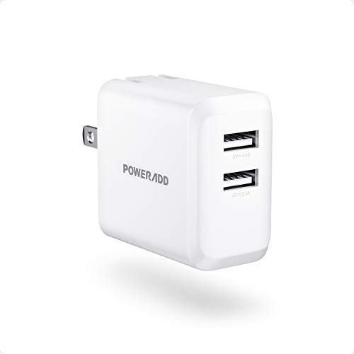 USB Wall Charger, POWERADD 24W Dual Port EnergyCharger 2 with Foldable Plug Compatible