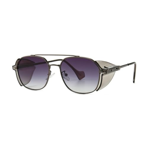 Lunettes de soleil rondes steampunk pour homme et femme look rétro vintage uv400