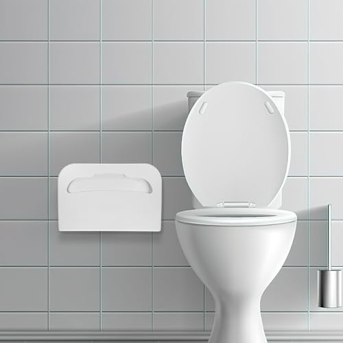 Soporte de fundas de inodoro de pared reutilizables en plástico ABS blanco 7