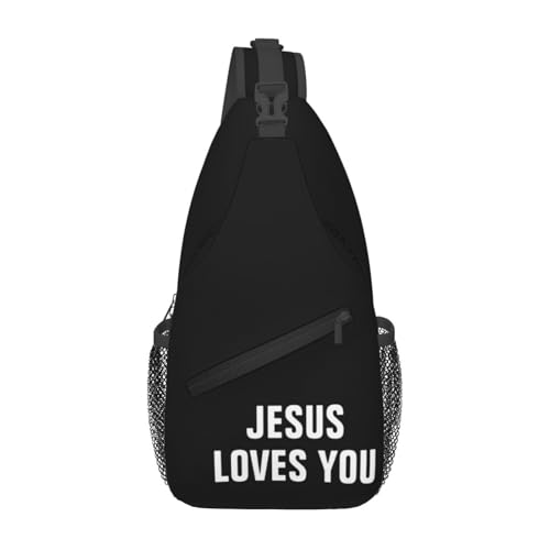 Jesus Love You Sling Backpack Shoulder Chest Bag For Men Women Hiking Travel Crossbody Daypack