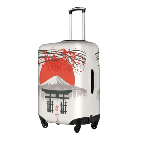 EdNeY Japanese Torii Gate Mount Fuji Travel Luggage Cover Elastic Anti-scratch Suitcase Cover Protector Spandex Stretch Luggage Baggage Covers Fits 25-28 Inch Luggage,L2
