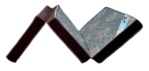 Image of Foldable Mattress | Folding Mattress | Tri-fold Mattress | 3 Fold Mattress | Camp Portable, Guest Beds, Travel Mattress, Floor Mattress | Quilted Cover Queen Bed 75x60x3 Inch | Grey