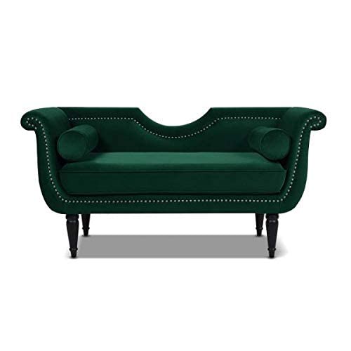Image of Luxury Velvet 2 Seater Chaise Lounge Sofa - Tufted Chesterfield Modern Couch with Button Tufted Back Elegant Lounge Couch for Living Room, Bedroom, Office