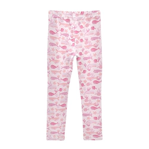 ZZKKO Girls Leggings Whales Fish Coral Toddler Girls Clothes Leggings for Girls Toddler Girls Leggings 3-4T2
