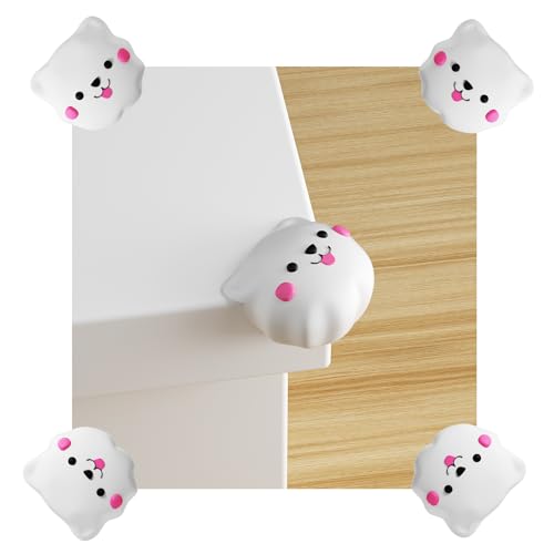 Image of 4 Pcs Cartoon Corner Guard Edge Protector,Edge Protector for Baby,Furniture Silicon Table Corner Guards,Child Head Protector Corner Cover (White Cat)