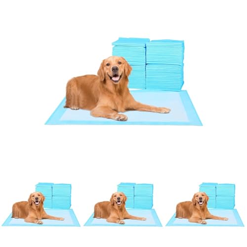 Image of FluffyDream Super Absorbent Waterproof Dog and Puppy Pet Training Pad, Housebreaking Pet Pad,Blue (23.6 inchX23.6 inch(40 Pcs)+22 inchx22 inch(50 Pcs)) (Pack of 4)