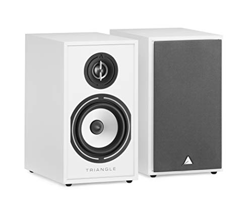 Image of triangle - BOREA BR02 Hi-Fi Bookshelf Speakers - Power handling 80W - Output 89 dB /W /m - Versatile Music and Home Cinema - 176 x 310 x 274 mm - White (Pair) | Pair of Triangle Borea BR02 2-Way Bookshelf Speakers, 80 W, 89 Db Sensitivity, 176x310x274 Mm