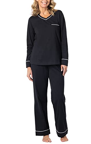 PajamaGram PJ Set For Women - Womens Sleepwear, Black, XS