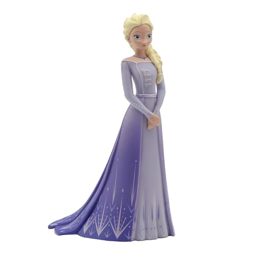 Bullyland 13510 - Set de figuras de juego, Walt Disney, Frozen 2, Elsa con vestido púrpura, aprox. 10 cm de altura, figura pintada a mano, libre de PVC, para que los niños jueguen de forma imaginativa