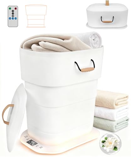 27L Foldable Towel Warmers for Bathroom, Dual Control Hot Towel Warmer Bucket, Fits Up Two 40'X...