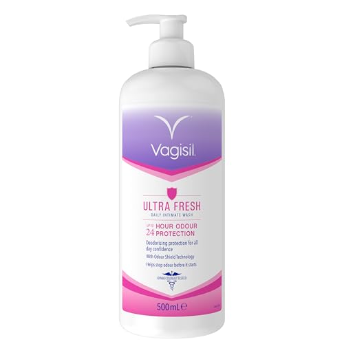 Vagisil Ultra Fresh Intimate Body Wash for Feminine Daily Care, 500ml, 24 Hour Protection, Hypoallergenic, Odour Shielding Technology