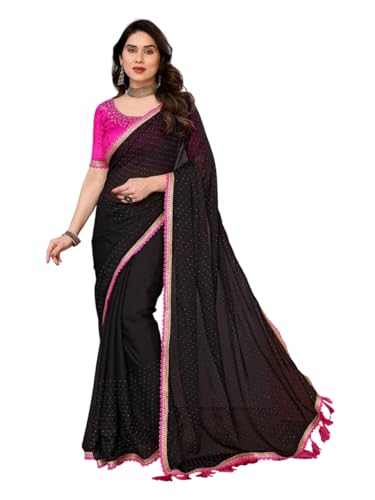 Sari en georgette vêtement indien traditionnel femme mariage soirée orientale