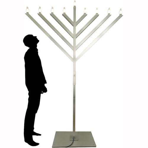 9 FT LED Electric Menorah - Bright LED Lights W/Sequential Lighting | Holiday Decoration for The Office, Home or Outdoor Displays | Easy Set Up | Touch Pad + Remote Control