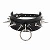Ncheli punk ketting lederen ketting, PU lederen sleutelbeen ketting Punk spiked PU lederen sleutelbeen ketting gotische…