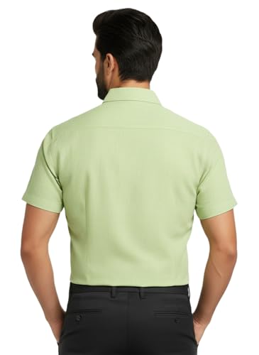 Image of Amazon Brand - INKAST Men's Cotton Solid Plain Half Sleeve Shirt | Plain Regular Fit Casual Shirt for Mens
