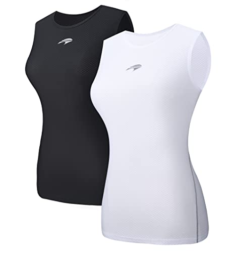 bpbtti Women's Quick Dry Sleeveless Base Layer High Wicking Tank Tops Cycling Undershirt Running Vests
