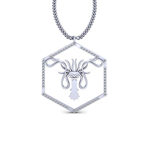 Colgante hexagonal de plata ley antitartufo que no irrita la piel sensible