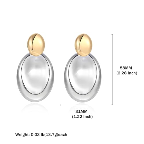 1Pair 18K Gold Plated Stainless Steel Drop Dangle Earrings for Women WaterProof Non Tarnish Hypoallergenic Multiple Styles Trendy Gold and Silver Plated Dangle Earrings Dainty Jewelry Gifts2