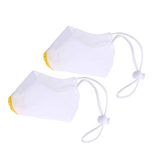 TEHAUX Dog Outdoor Supplies- 2pcs Dog Face Pet Breathable Masks with Filter Cover for Dogs Pets (White Size)