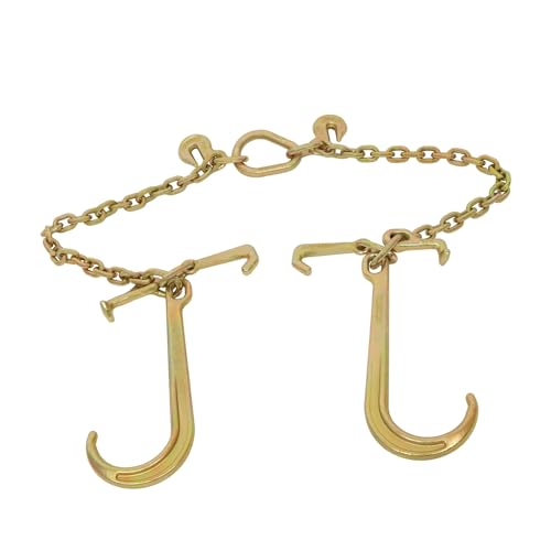 Cadena de remolque G70 V-Chain de 3/8 pulgadas con ganchos J y T para arrastre de vehículos