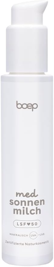 boep med Zonnebrandcrème, minerale zonnecrème met zinkoxidefilter, SPF 50, voor zeer gevoelige huid en neurodermitis, lichte formule, parfumvrij