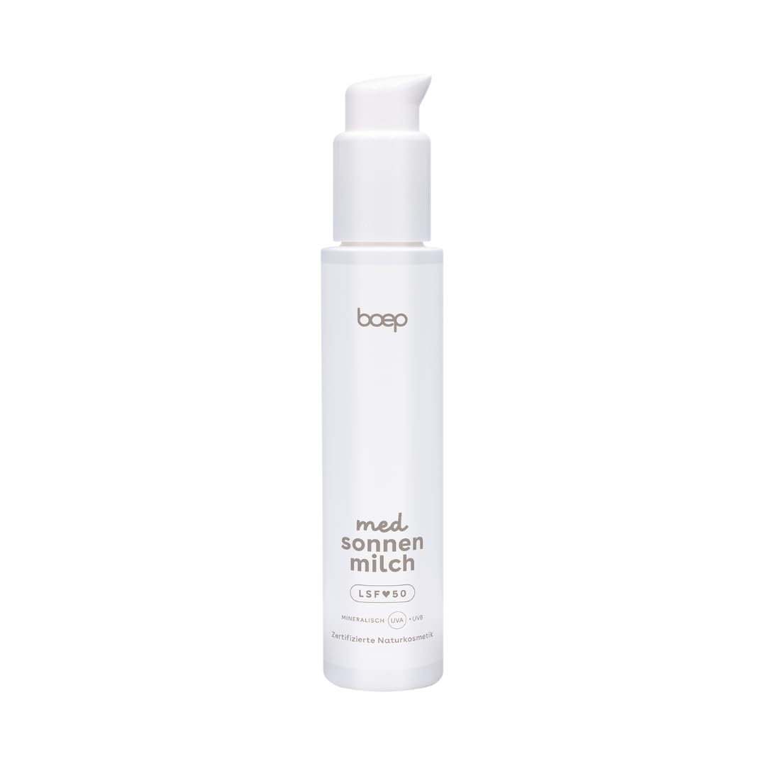 boep med Sonnenmilch | Mineralische Sonnencreme mit Zinkoxid–Filter | LSF 50 | für sehr empfindliche Haut und Neurodermitis | leichte Rezeptur | parfümfrei (100ml)