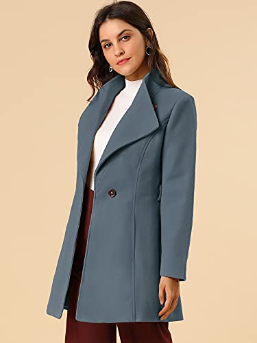 Image of Allegra K Women's Winter Elegant Stand Collar Overcoat Long Belted Pea Coat