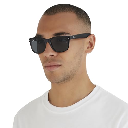 Ray-Ban Unisex's Rb2132 New Wayfarer Sunglasses, Rubber, Black/Blue, 52 mm - Image 7