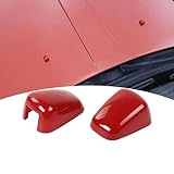 PDKLIN for Nitro Wiper Nozzle Trim Cover for Dodge Nitro 2007-2012 for Jeep Liberty 2007-2012 Red Interior Accessories 2pcs