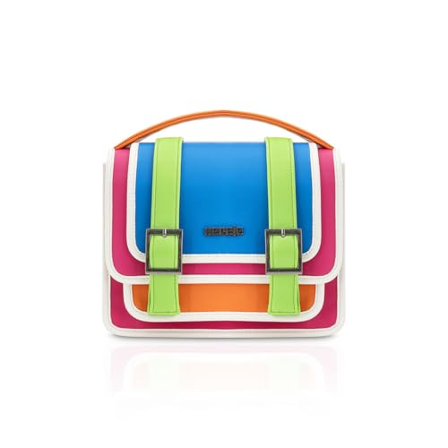 Hereje Multi-Colored Crossbody Purse for Women – Colorful Handbag with Detachable Shoulder Strap – Unique Orange & Pink Purses – Spring Summer 2025 Collection-neon pink top handle handbag3
