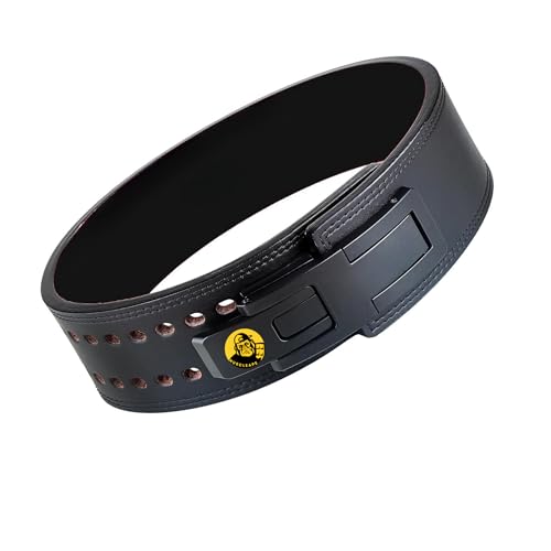 Image of Muscleape 13mm Lever Belt. 4 inch Wide Genuine Leather. Quick-Release Steel Alloy Lever. Adjustable Powerlifting Belt With Lifetime Brand Warranty. Hard Leather For Professional Athletes. (XXL)