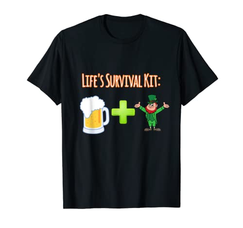 Life's Survival Kit Beer Plus Duende Design Camiseta