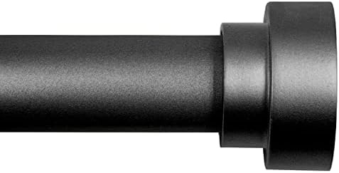 Time Forest Heavy Duty Curtain Rods for Windows 40 to 76 Inch,Modern Design,Black