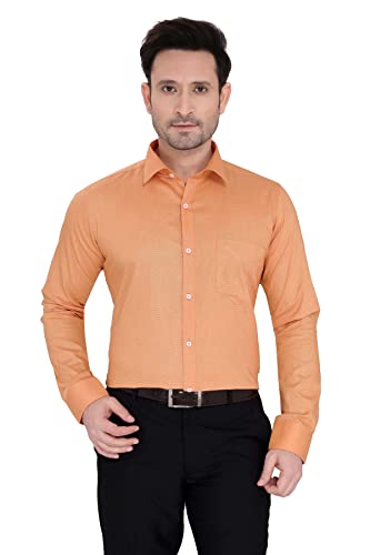 Image of Faubourg Cotton Blend 5377-5382 Men's Solid Plain Full Long Sleeve Slim Fit Formal Shirt