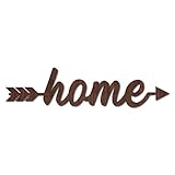 LETRERO DE MADERA DE HOGAR: El listado de letras de casa marrón, diseño unico, flecha correcta, se puede utilizar no solo como una decoración de pared perfecta, pero también como puntero.