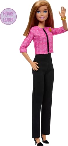 Barbie Profissões, Boneca Futura Líder com Cabelo Loiro, inclui Adesivo de Futura Líder, Para crianç