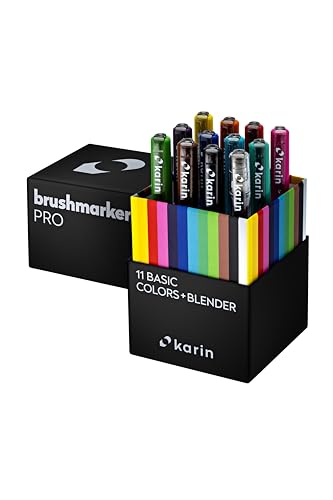 Karin Marqueur pinceau Pro Basic Colors+étui mélangeur