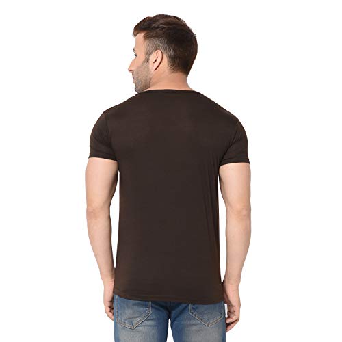 Image of Men's Cotton Blend Half Sleeve V Neck Tshirt