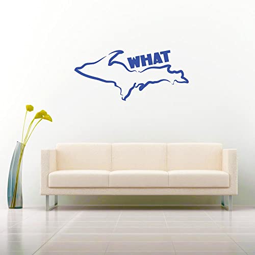 What Up Michigan Upper Peninsula Funny Decal Sticker Vinyl Bumper Cling For Car Truck Window Boat Laptop Wall Cooler Tumbler | Die-Cut/No Background | Multiple Sizes And Colors (8" Inch, Black) #TOP1