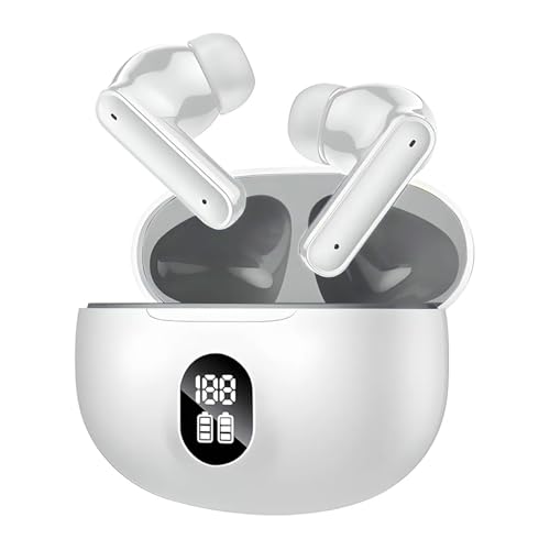 Image of YOYO pods Gaming Earbuds with Compact Design. 30 Hours Playtime, Bluetooth 5.3 + ENC, 13mm HD BASS Drivers, IPX5 Sweat-Proof,Built-in Mic for Android & iOS (White)