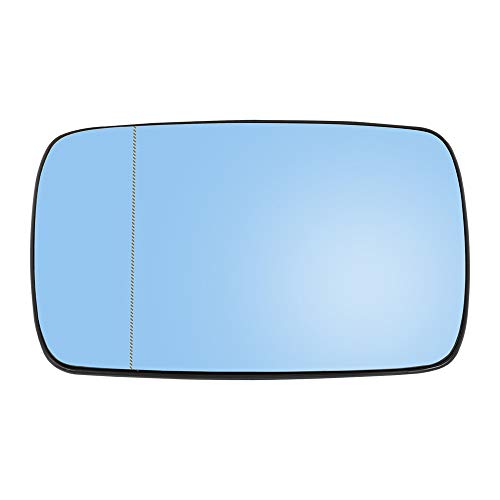 uxcell Driver Side Left Side Mirror Glass with Backing Plate Heated Blue Tinted Glass for BMW E39 E46 330i 325i 525i 328i 1998-2005