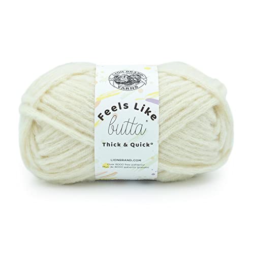 Image of Lion Brand Yarn Feels Like Butta Thick & Quick Yarn, Antique White