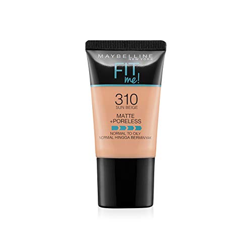 Image of Maybelline New York Instant Age Rewind Concealer, Caramel, 6Ml And New York Fit Me Matte+Poreless Liquid Foundation Medium Coverage For Oily Skin Tube, 310 Sun Beige, 18Ml, Pack Of 1